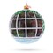 Intriguing Santa Peeking Through House Window Glass Ball Christmas Ornament 4 Inches